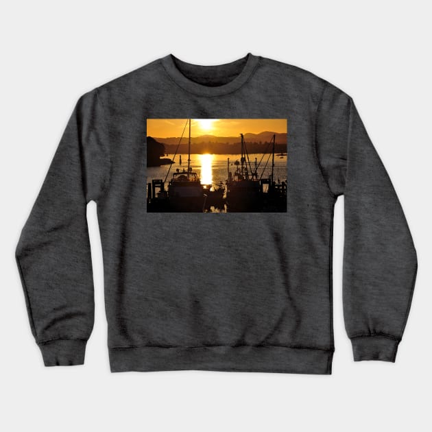 Victoria Harbour Sunset Crewneck Sweatshirt by KirtTisdale